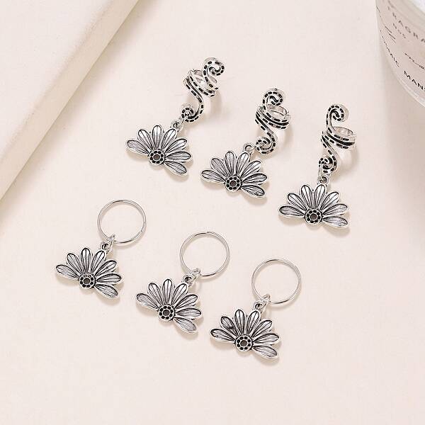 6Pcs Alloy Dreadlocks Beads
