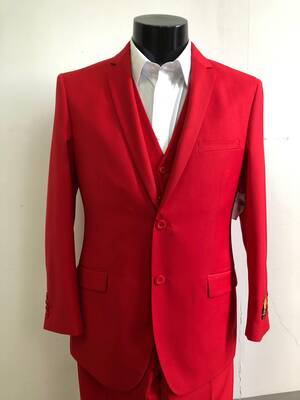 Slim Fit Prom Suits Skinny - Red