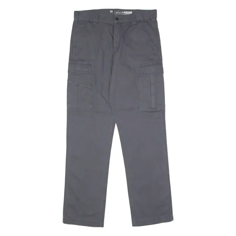 CARHARTT Cargo Workwear Mens Canvas Trousers Grey Regular Straight W32 L32