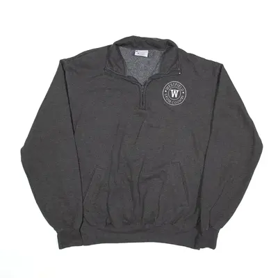 CHAMPION Westfield Cross Country Sweatshirt Grey 1/4 Zip Mens L
