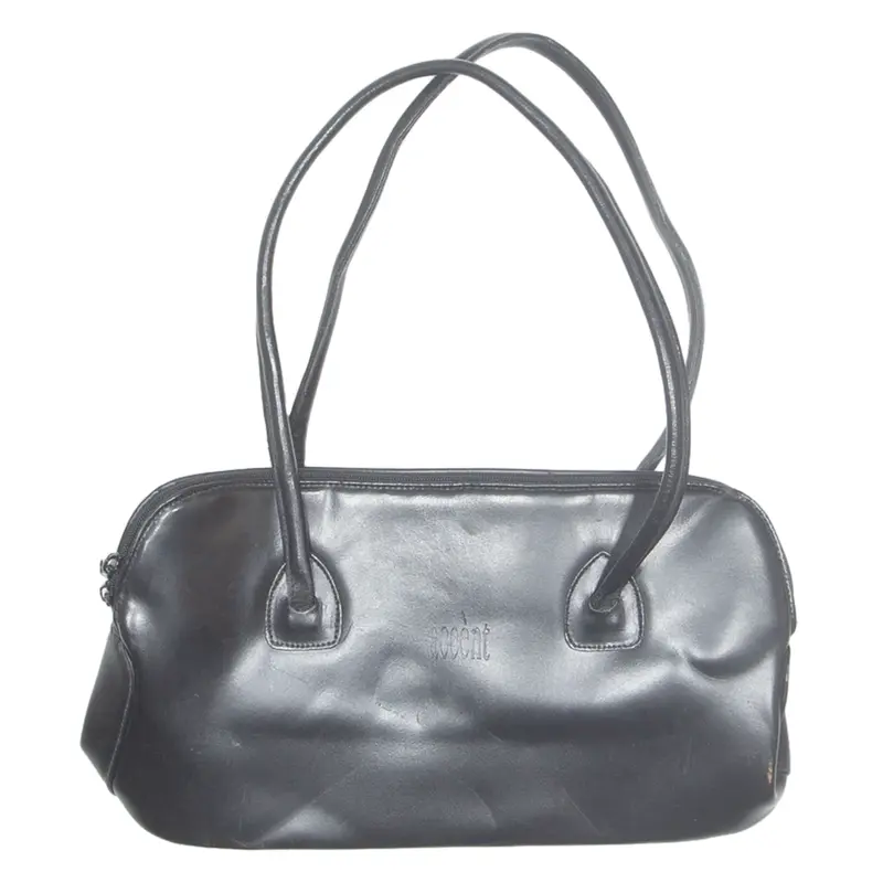 ACCENT Womens Shoulder Bag Black Leather