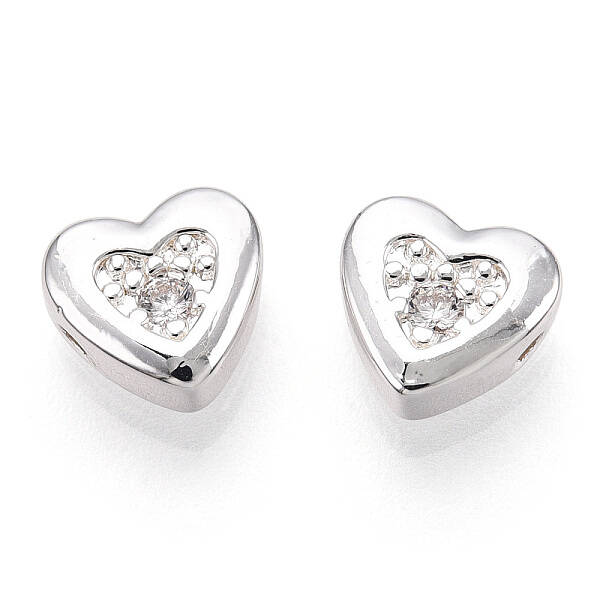 Brass Micro Pave Cubic Zirconia Beads