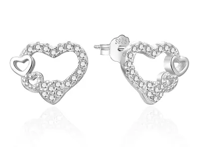 Agato Orecchini A Cuore In Argento Con Zirconi Trasparenti Agt-E236Pw