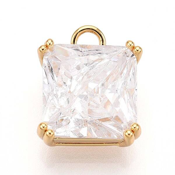 Brass Micro Pave Cubic Zirconia Charms