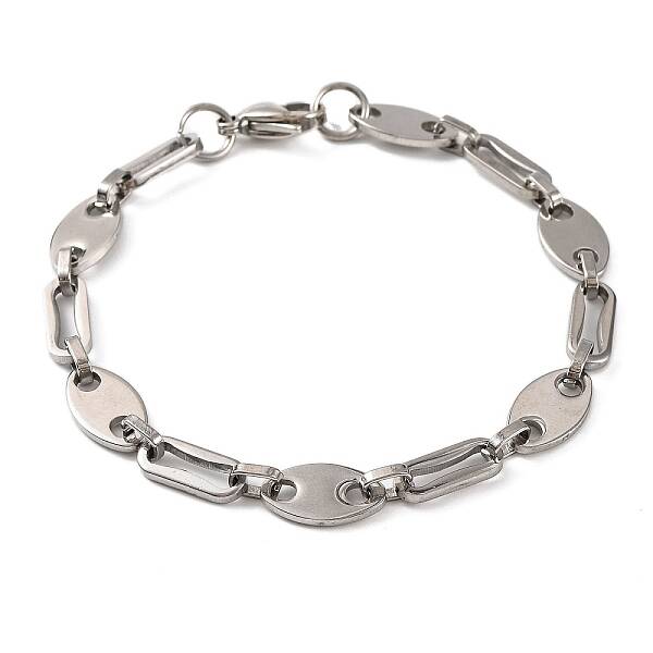 201 Stainless Steel Coffee Bean Chain Bracelets