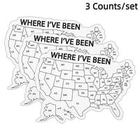 Colorable Adhesive Us Map Markers, 3 Counts/set Where I've Been Sticker, Decorative Sticker for Car Trunk, Water Cup, Laptop...