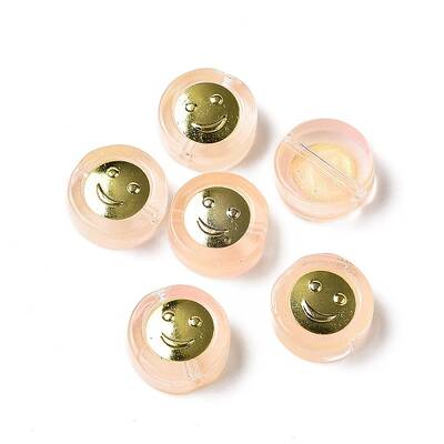 Transparent Spray Painted Glass Beads
