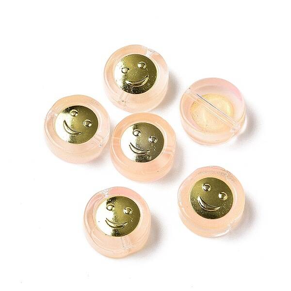 Transparent Spray Painted Glass Beads