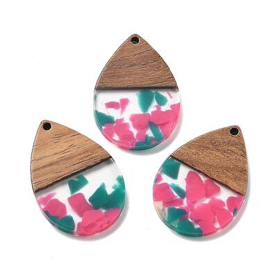 Resin and Walnut Pendants