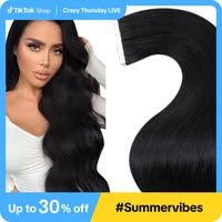 LaaVoo Tape in Hair Extensions Human Hair Highlights solid Tape in 20 Counts Summervibes