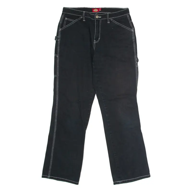 DICKIES Carpenter Womens Jeans Black Regular Straight W28 L30