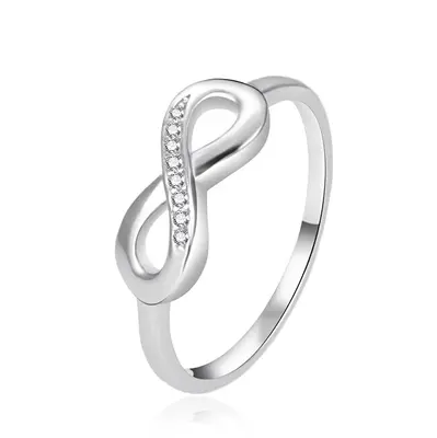 Agato Infinity Zirconia Silver Ring AGT-R43W - Circuit: 52 mm