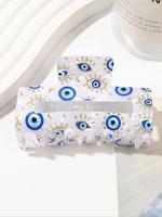 Random Print Eye Design Hair Claw, Gifts for Her, White Flat Claw Clips, Cute Fashion Headwear Accessories for Women & Girls,...