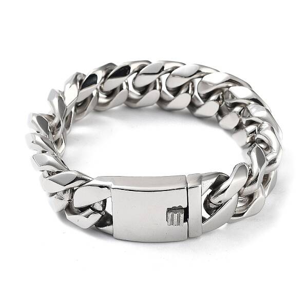 Non-Tarnish 304 Stainless Steel Cuban Link Chains Bracelets for Men & Women