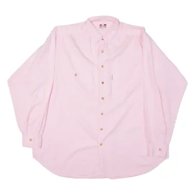 ADAM COMPANY ITALIA Mens Plain Shirt Pink Long Sleeve L