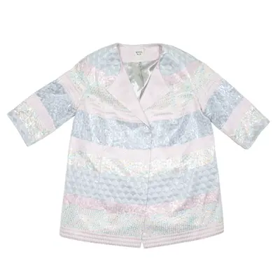 WEILL Iridescent Blazer Jacket Pink Geometric Womens UK 16