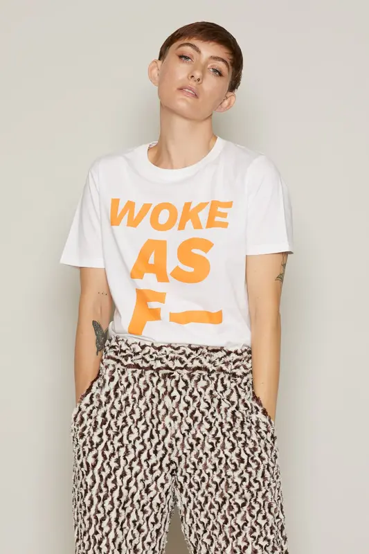 Woke As F T-Shirt (White) | size: 2XL