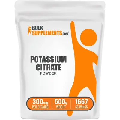 BulkSupplements - Potassium Citrate Powder - Bone Health - Muscle Recovery - Electrolyte Balance - 100g-1kg - 300mg per Servi...