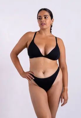 High Rise Thong, Black | Size: L