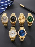 Men's Business Round Dial Analog Quartz Watch, Fashion Watch for Party, Daily Clothing Decor, Trendy All-match & Exquisite Wa...