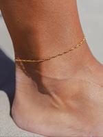 Women's Simple Style Plain Color Chain Anklet, Fashionable Stainless Steel Jewelry for Party, Daily Clothing Decor, Trendy Al...