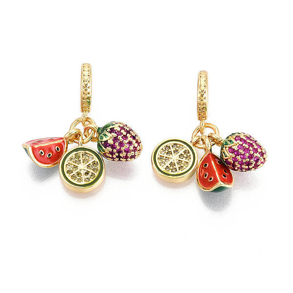 Brass Micro Pave Cubic Zirconia Pendants