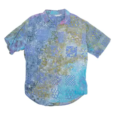 MISSA Womens Printed Blouse Blue Crazy Pattern L