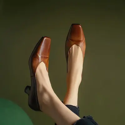 CHIKO Benoite Square Toe Kitten Heels Pumps Shoes