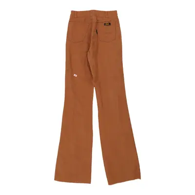 Duk Flared Trousers - 24W UK 6 Brown Cotton