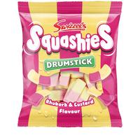 Squashies Drumstick - Rhubarb and Custard Flavor Candies - 120g Each