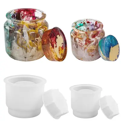 Silicone DIY Storage Jar Making Mold, 1pc DIY Storage Jar Mold for Home Decor, Candy Jewelry Storage, Candle Jar Making