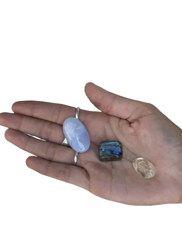 Amityville Apothecary Sagittarius Zodiac Crystal Kit with Labradorite Topaz & Blue Lace Agate for Intuition Wisdom & Self-Dis...