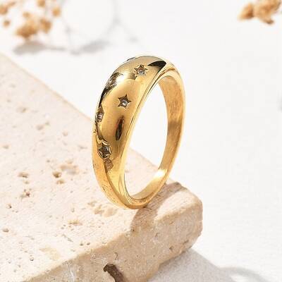 Star 304 Stainless Steel Rhinestone Finger Rings