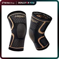 GEEKHOM Copper Knee Braces 2 Pack for Knee Pain Relief & Support - 3D Knitting Technology for Meniscus Tear, Running, Weightl...