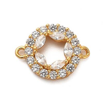 925 Sterling Silver Clear Cubic Zirconia Connector Charms