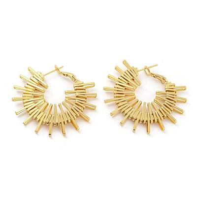 Rack Plating Brass Sun Hoop Earrings