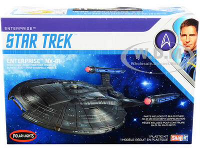 Skill 2 Snap Model Kit Enterprise NX-01 Starship Star Trek: Enterprise (2001-2005) TV Series 1/1000 Scale Model by Polar Ligh...