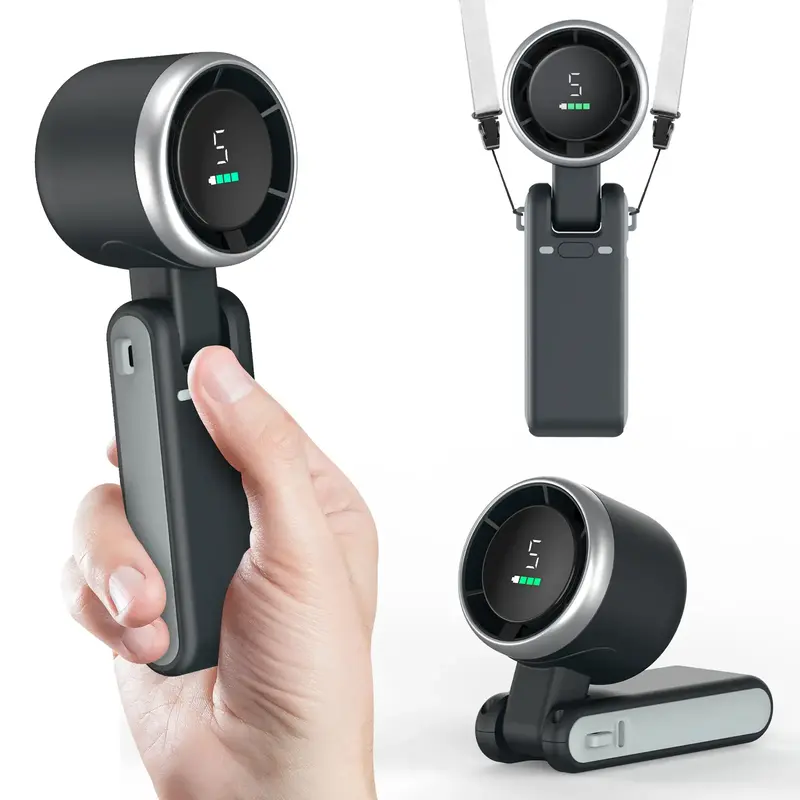 Portable Handheld Turbo Fan, 5 Gear Wind,4000mAh Battery Operated, Up to 12 Working Hours, 3 IN 1 Hand Fan Rechargeable with ...