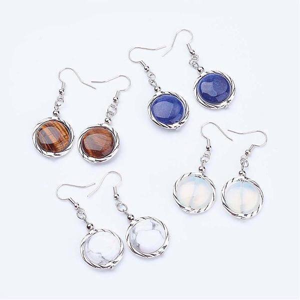 Natural Gemstone Dangle Earrings