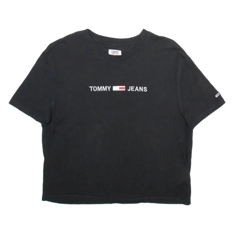 TOMMY JEANS Womens T-Shirt Black L
