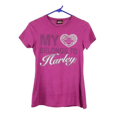Orlando, Florida Harley Davidson T-Shirt - Small Purple Cotton Blend