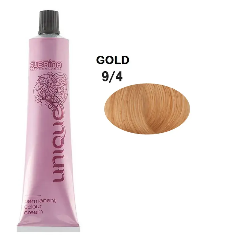 Subrina Professional Unique Permanent Hair Dye 9/4 Light Golden Blonde 100ml