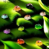Glow in The Dark Frog Figurine, 10pcs/set Resin Miniature Decor, Translucent Frog Decor for DIY Terrariums, Acrylic Decoratio...