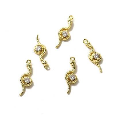 Brass Micro Pave Clear Cubic Zirconia Pendants