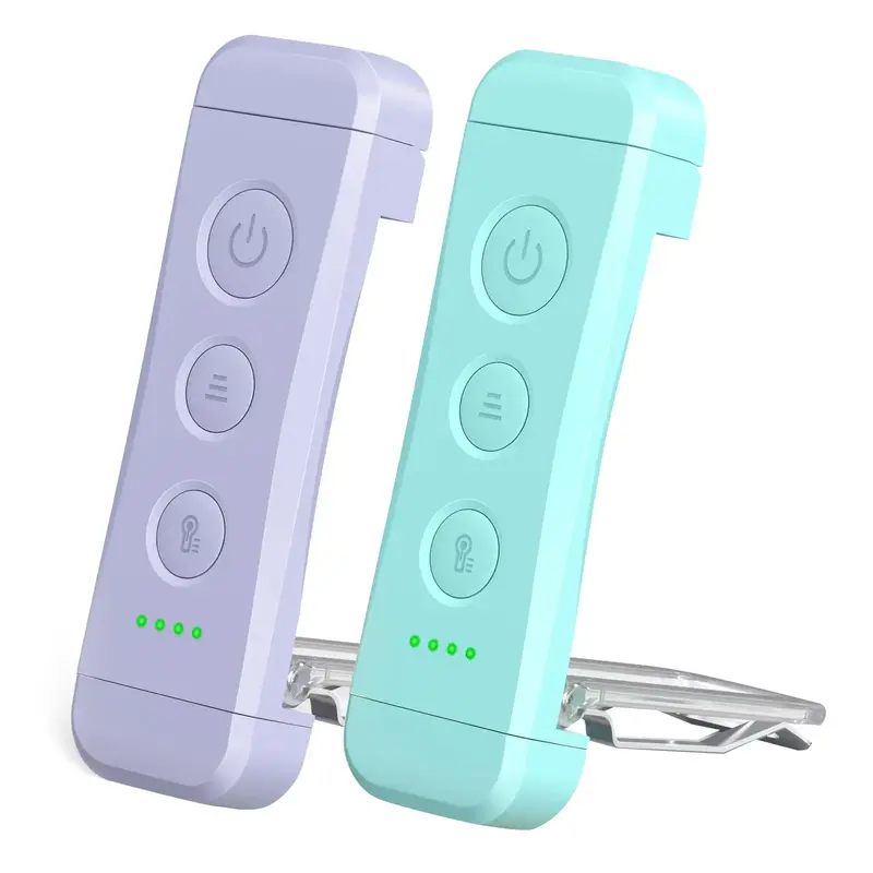 [2 Pack]Glocusent USB Rechargeable Book Light for Reading in Bed, Portable Clip-on LED Reading Light, 3 Amber Colors & 5 Brig...