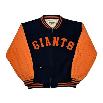 San Fransisco Giants 1951 Mirage Mlb Varsity Jacket - Large Black Cotton