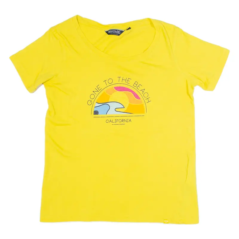 REGATTA Gone To The Beach Womens T-Shirt Yellow UK 14