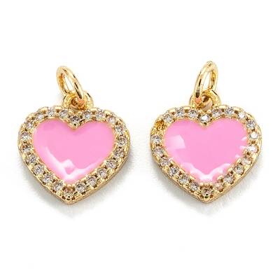 Brass Micro Pave Clear Cubic Zirconia Pendants