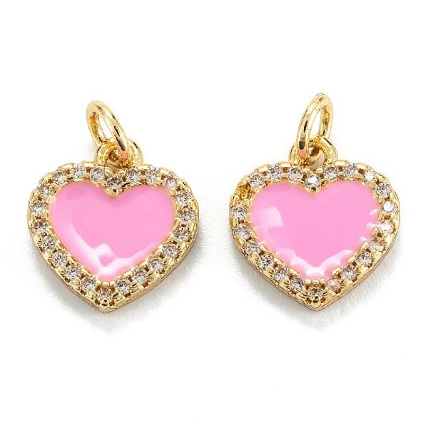 Brass Micro Pave Clear Cubic Zirconia Pendants