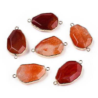Natural Crackle Agate Links connectors